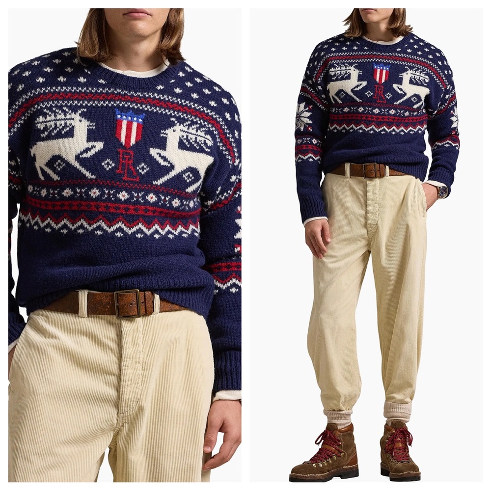 Polo Ralph Lauren Deer Jacquard Wool Sweater